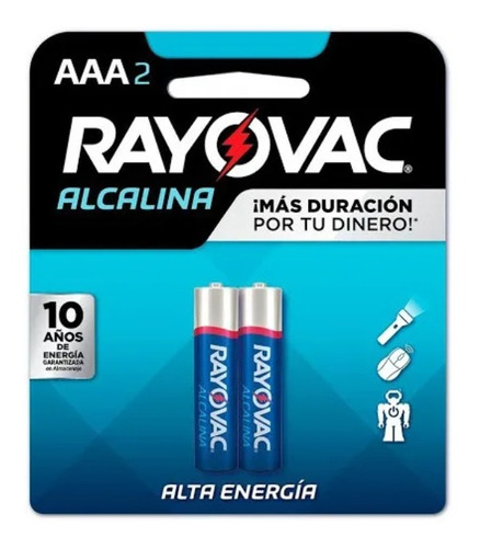 Pila AAA Rayovac Alcalina Cilíndrica - pack de 2 unidades