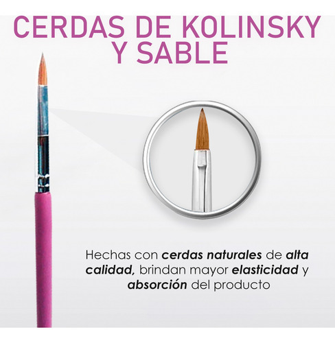 Pincel Master Diseño Gel Uñas #6 W Madera By Organic Nails