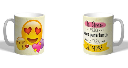 Taza Emoticón Cara Sonriente Con Ojos En Forma De Corazón