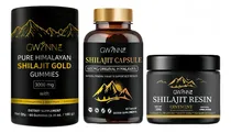 Comprar Gwynne Shilajit Gummies Puro Del Himalaya 85 Micronutrientes 60 Gummies +shilajit Resina Natural Pura Orgánica Del Himalaya 30g + Charaji Cápsulas 60unidades
