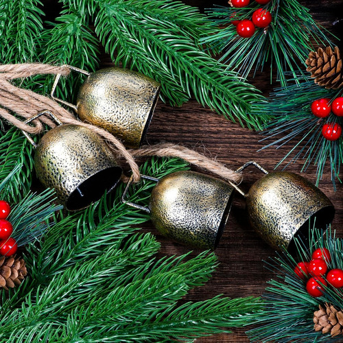 Set De 2 Campanas De Navidad De Latón, Campanas De...