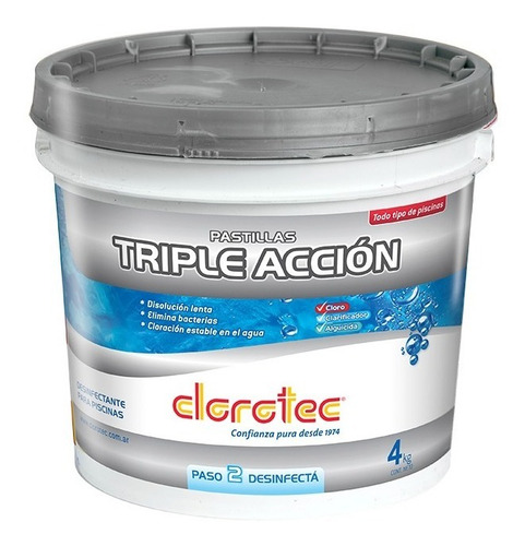 Imagen 1 de 9 de Pastillas Triple Accion X 4 Kg Clorotec