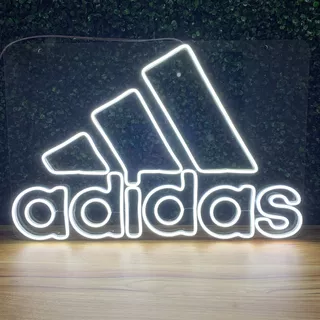 Placa Luminária/painel Neon Led - adidas 63x42cm