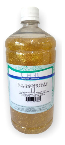 Base Sabonete Liquido Com Glitter Dourado 1l Limne