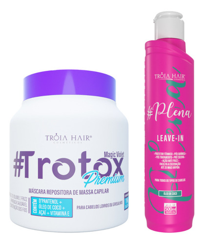 Trotox Orgânico Magic Violet 1kg + Leave-in Plena Tróia Hair