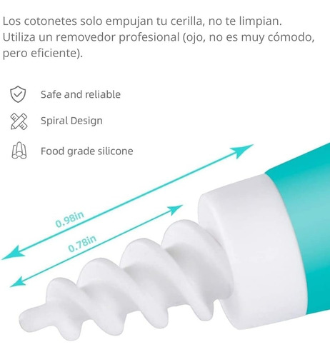 Kit Limpieza De Oídos Espiral Reutilizable Con 16 Repuestos