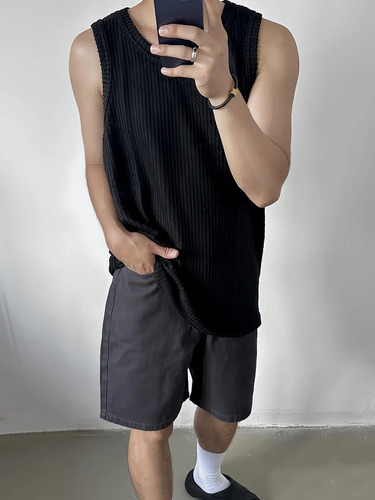 Camiseta Casual Holgada Sin Mangas Para Hombre, Camiseta De