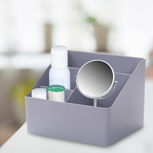 0 Caja De Almacenamiento De Escritorio, Contenedor Gris Azul