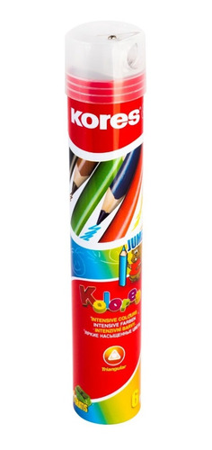 Colores Lapiz De Dibujo Kores Kolores Jumbo X6 Piezas 