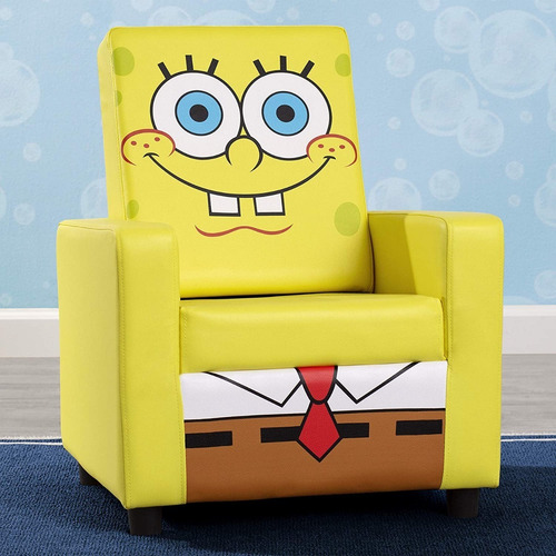 Sillón Para Niños Tapizada Con Respaldo Alto, Bob Esponja
