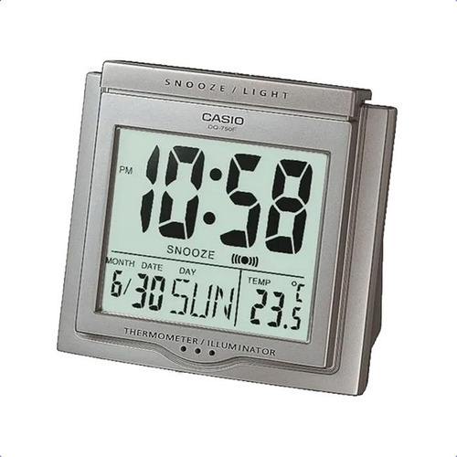 Reloj Despertador Casio Dq750 Alarma Temperatura Calendario 