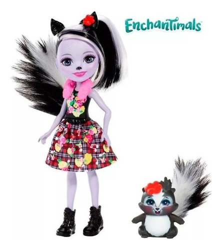 Muñeca Enchantimals Sage Skunk & Caper Mascota Mattel