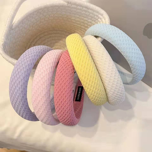 Diadema Tipo Gofre Para Mujer, Esponja Suave, Ala Ancha, Bon