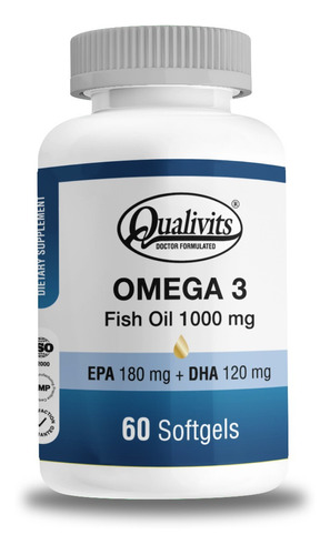 Imagen 1 de 2 de Omega 3 Fish Oil 1000 Mg  60 Qualivits