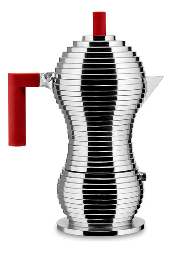 Alessi Mdl02/6rfm Pulcina Cafetera Espresso, 6 Tazas, Rojo