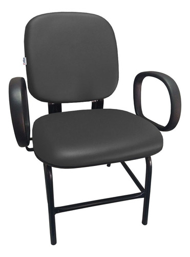Cadeira Para Obeso Plus Reforçada Até 170 Kg Jserrano Preto Material Do Estofamento Couro Sintético