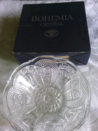  Ensaladera Cristal De Bohemia Nueva En Su Caja