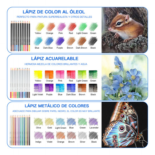 Kit De Lápices De Dibujo Y Boceto Con Accesorios 72 Piezas