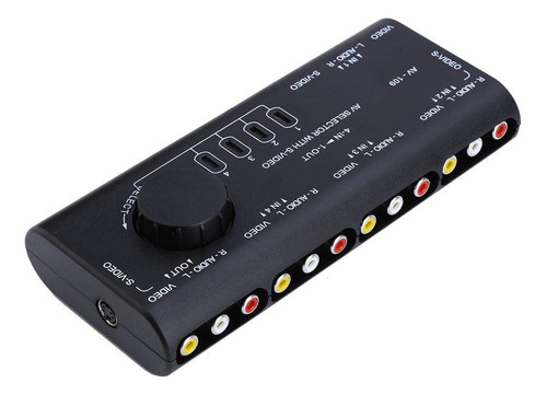 4-modo Av Audio Video Rca Negro Interruptor Selector Caja Di