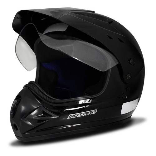 Capacete Moto Ebf Motocross Fechado Com Viseira Motard Solid Cor Preto Tamanho do capacete 56