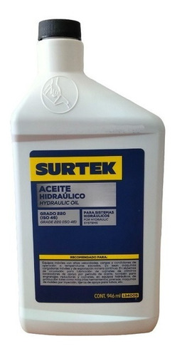 Aceite Lubricante Hidráulico 946 Ml Vg 46 Surtek