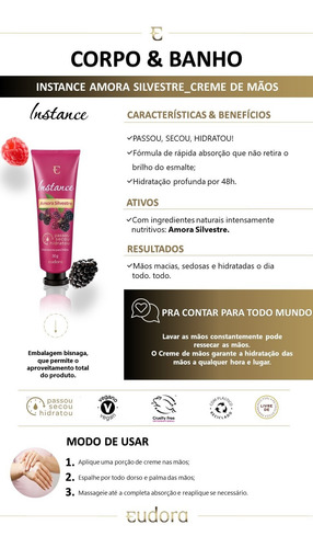 Imagem 2 de 4 de Kit Corporal Amora Silvestre Spray +hidratante +creme Mãos