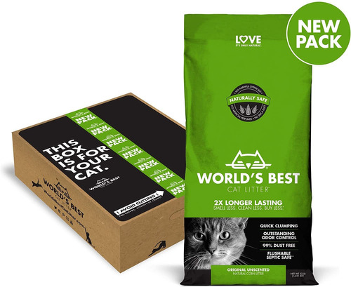 Worlds Best Cat Litter Original Unscented, 32-pounds