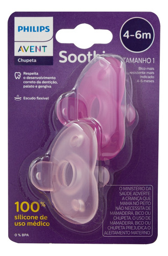 Kit 2 Chupetas Soothie 4 A 6 Meses Girl Phillips Avent