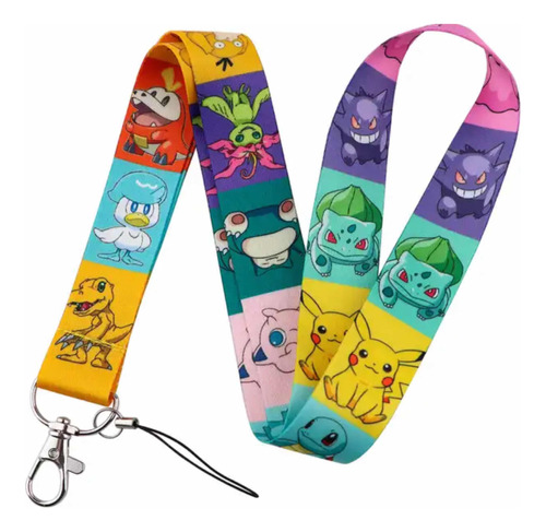 Lanyard Porta Credencial O Porta Llaves De Pokemon