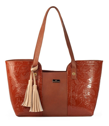 Bolsa Para Dama Curpiel Gradada Tipo Charol Bolsa Mujer Moda Color Camel Diseño de la tela Mazatlán Grabada