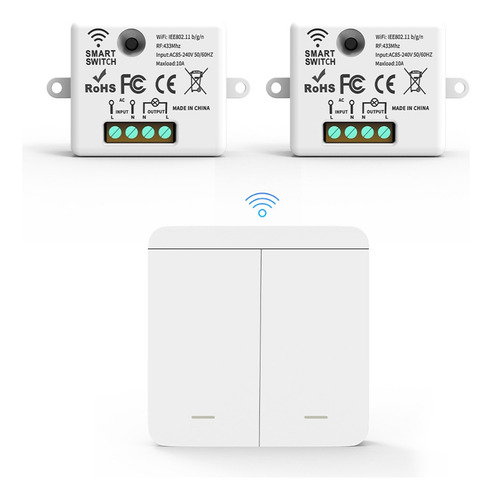 Interruptor De Luz Inalámbrico De Pared Rf 433 Mhz, Receptor