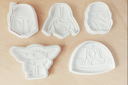 Set Cortantes X 5 Star Wars Mandalorian Galletitas, Souvenis