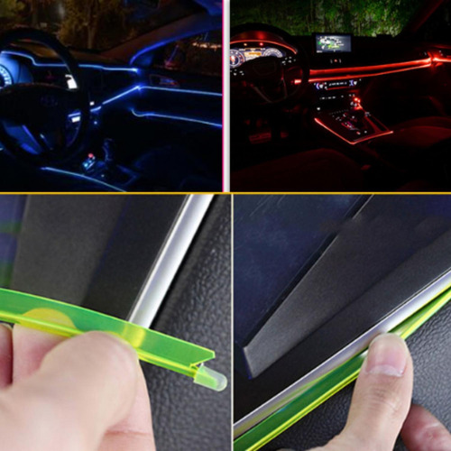 Imagen 2 de 4 de Hilo Tira Luz Neon Colores Led Conector 12v Auto Moto 5m