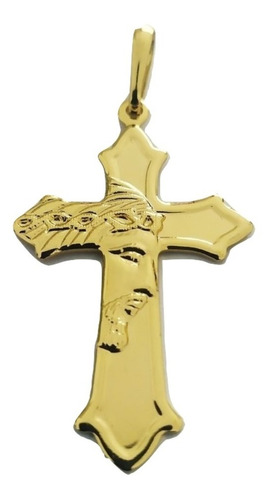 Imagem 1 de 4 de Pingente Rellicari Crucifixo Banhado A Ouro 18k R012