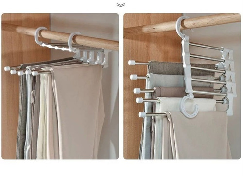 Imagen 5 de 9 de Perchero Colgador Plegable 5 En 1 Organizador De Ropa
