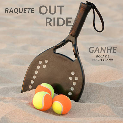 Raquete Hero Outride Beach Tennis Profissional Com Capa Protetora E Bola Brinde Original