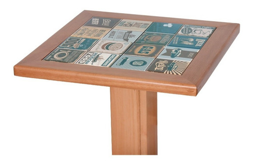 Mesa Conjunto Bistrô C/ Quatro Banquetas Alta P/ Bar Madeira