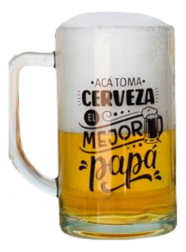 Vaso Chopp Cerveza Cervecero Vidrio Diseño Artentino Papá