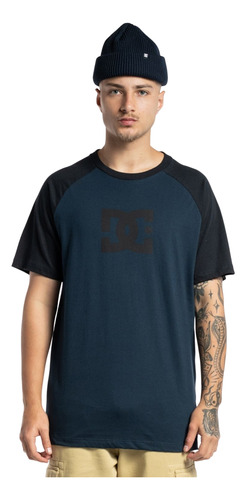 Camiseta Dc Star Raglan Masculino - Marinho E Preto
