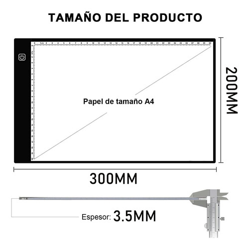 Mesa De Luz Dibujo A4 Led Tablero Para Artistas Dibujo