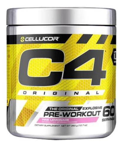 Suplemento en polvo Cellucor C4 Original aminoácido sabor limonada rosa en pote de 390g