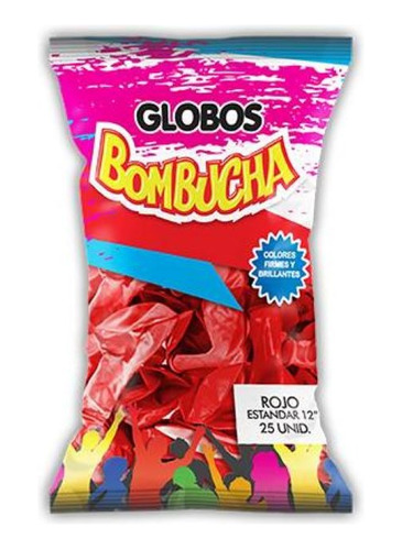 Globos Bombucha Standard 12 X 25 Un. Rojo