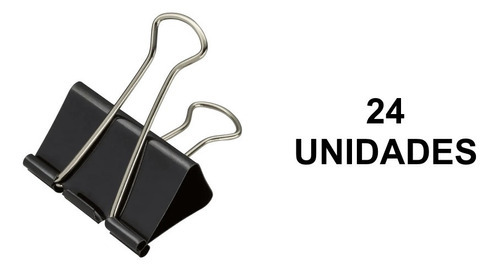 Binder Clips Lyke Preto 41mm C/24 Unid. Cor Preta