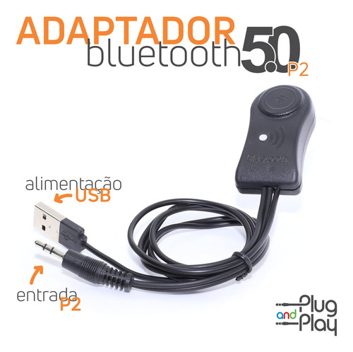 Adaptador Bluetooth Carro Usb P2 Automotivo Plug And Play