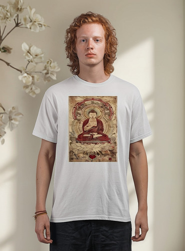 Polera Estampada Hombre Cx Buda Lotus Arte Espiritual