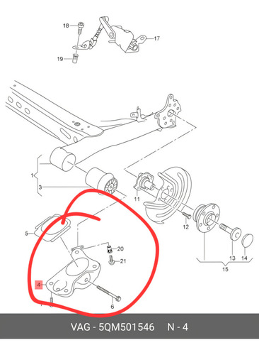 Base Soporte De Puente Trasero Jetta 2019 2020 2021 2022 24 (Usado)