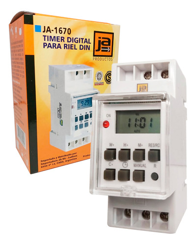 Timer Temporizador Eléctrico Digital Riel Din Ja 1670
