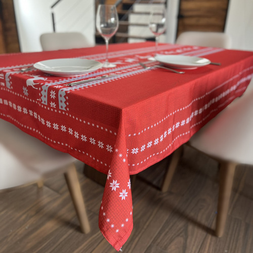 Mantel Para Mesa Cuadrada Navideño Béla Home 2mx2m (4sillas) Color Renos