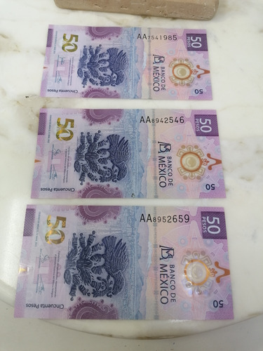 Billetes De 50 Pesos Del Ajolote Coleccionable Sin Dobles.