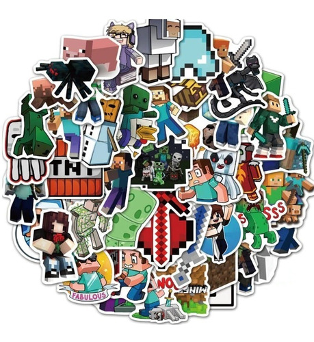 Minecraft Stickers 100 Unidades